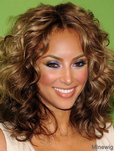 Brown Curly Without Bangs Lace Front 14 inch Soft Tyra Banks Wigs