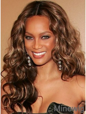 Brown Curly Without Bangs Lace Front 20 inch Perfect Tyra Banks Wigs