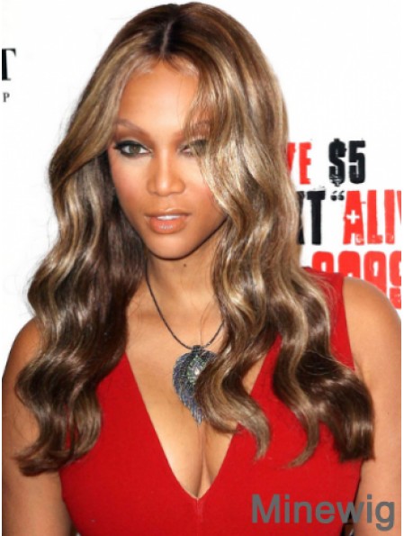 Brown Wavy Without Bangs Lace Front 20 inch High Quality Tyra Banks Wigs