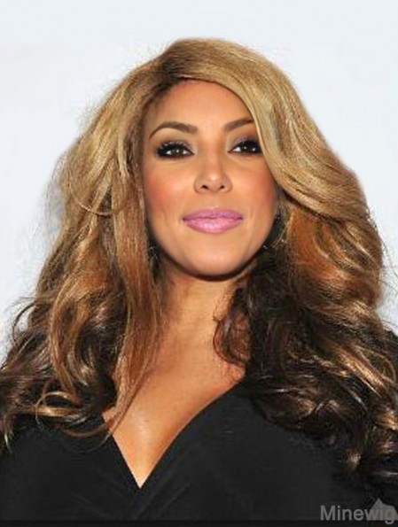 Blonde Synthetic 22 inch Long Without Bangs Curly Capless Wendy Williams Wigs