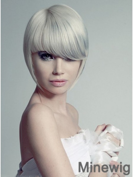 Capless Grey Short Straight 10 inch Hairstyles Fashion Wigs