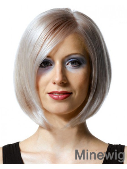 Full Lace Bobs Chin Length Straight 10 inch Platinum Blonde High Quality Fashion Wigs