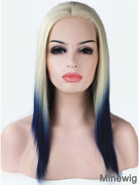 16 inch Ombre/2 Tone Long Without Bangs Straight Fashionable Lace Wigs