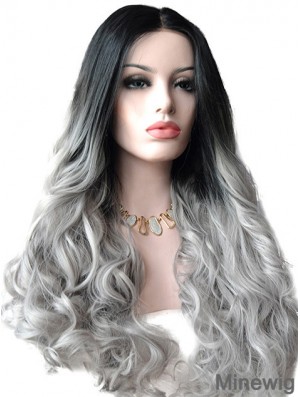 22 inch Ombre/2 Tone Long Without Bangs Wavy Durable Lace Wigs