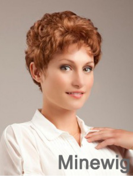 Wavy Auburn Sleek Cropped Classic Wigs