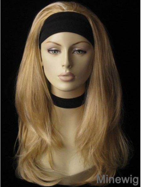 Long Straight Blonde Affordable Synthetic Half Wigs