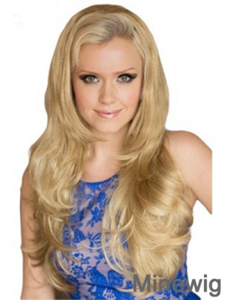 Long Wavy Blonde Exquisite Synthetic Half Wigs