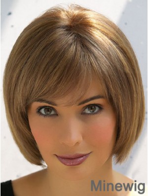 Trendy Brown Remy Human Hair Straight Hair Wigs Online