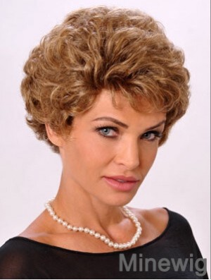 Ladies Wig Monofiliment Wavy Style Short Length Classic Cut