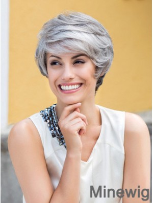 Wavy Lace Front 8 inch Top Short Grey Wigs