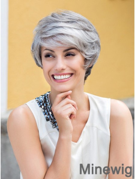 Wavy Lace Front 8 inch Top Short Grey Wigs