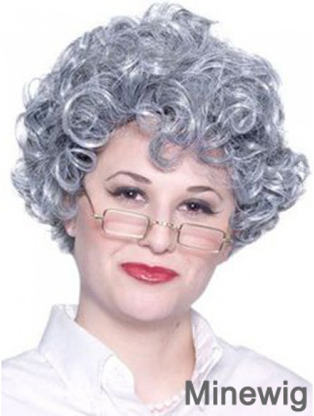 Curly Lace Front 8 inch Best Short Grey Wigs