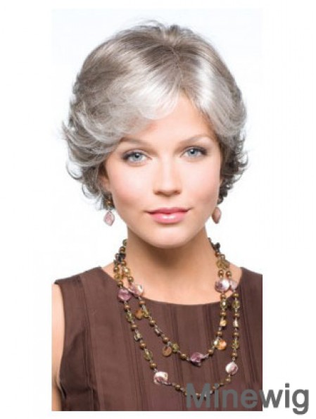 Synthetic Fabulous Short Wavy Grey Wigs