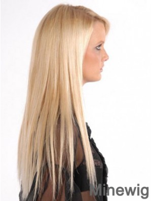 Popular Blonde Straight Remy Human Hair Clip In Hair Extensions