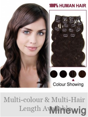 Best Brown Wavy Remy Human Hair Clip In Hair Extensions