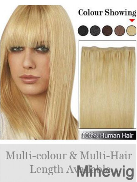 Straight Remy Human Hair Blonde Suitable Weft Extensions