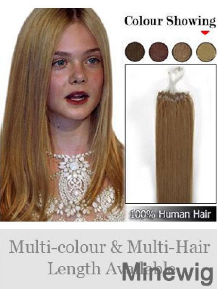 High Quality Brown Straight Micro Loop Ring Hair Extensions