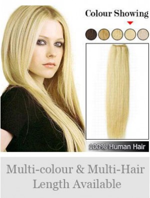 Straight Remy Human Hair Blonde Great Weft Extensions