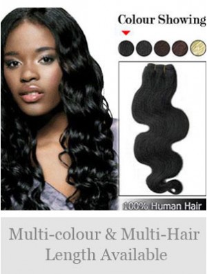 Wavy Remy Human Hair Black No-Fuss Weft Extensions