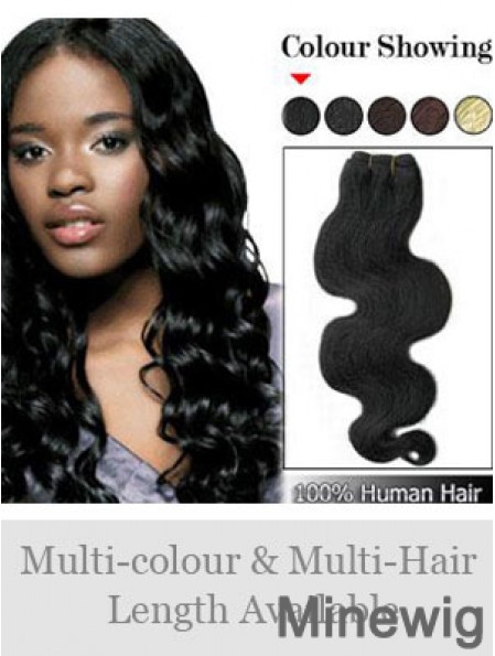 Wavy Remy Human Hair Black No-Fuss Weft Extensions