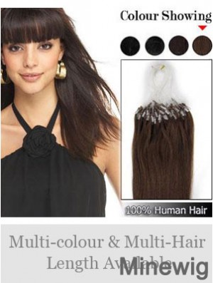 Flexibility Brown Straight Micro Loop Ring Hair Extensions
