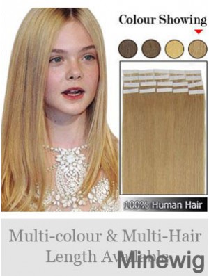 Blonde Straight Perfect Remy Human Hair Tape In Hair Extensions