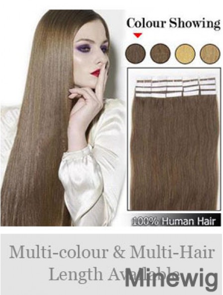 Brown Straight Exquisite Remy Human Hair Tape In Hair Extensions