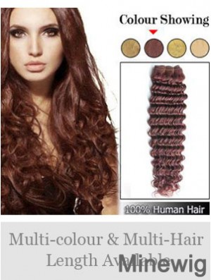 Wavy Remy Human Hair Auburn High Quality Weft Extensions