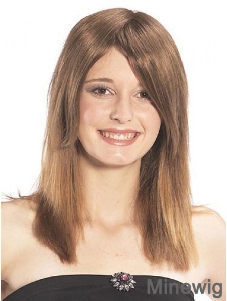 Sassy Straight Brown Long Human Hair Hairpieces