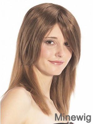 Comfortable Straight Auburn Designed Remy Human Hair Half Wigs Hair Toppers