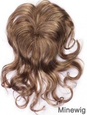 Beautiful Clip In Hairpieces With Synthettic Wavy Style Brown Hair Toppers