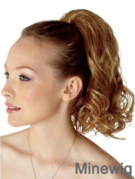 Top Brown Curly Synthetic Clip In Hairpieces